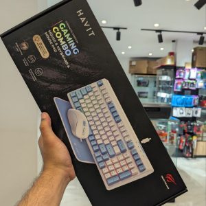 HAVIT GAMENOTE KB897CM - CLAVIER MÉCANIQUE + SOURIS + TAPIS - RÉTROÉCLAIRAGE - RED SWITCH - WHITE