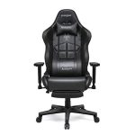 KIROGI SIÉGE GAMING 2076 XL - ACCOUDOIR 5D - REPOSE-PIEDS - ROTATION À 360 - ERGONOMIQUE - NOIR