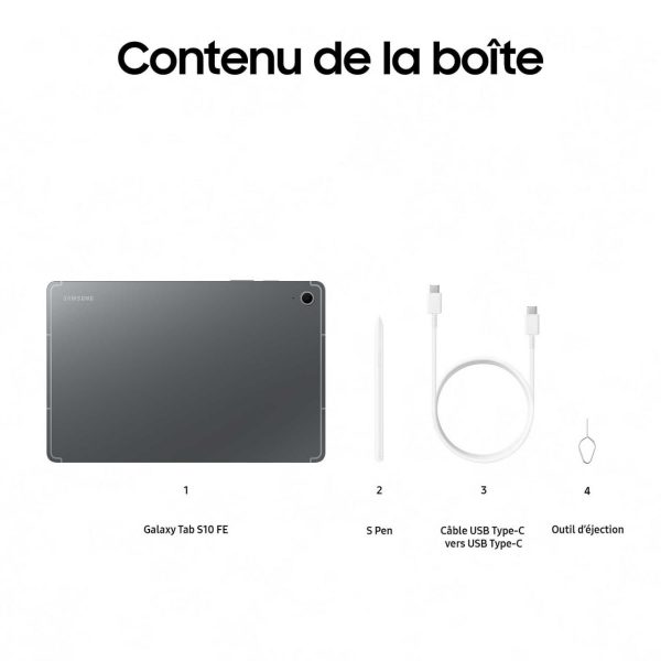 SAMSUNG GALAXY TAB S10 FE 5G - 8GO - 128 GO - 10,9″ LCD -13 MPXL + S PEN - WI-FI 6E - BLUETOOTH 5.3 - 8000 MAH – Image 3