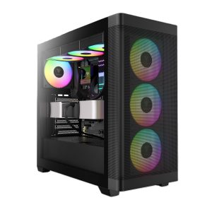 GAMDIAS ATHENA M3 - Boîtier Moyen Tour ATX - Mesh - 3 x Ventilateurs ARGB 120 mm - USB 3.0 - Noir