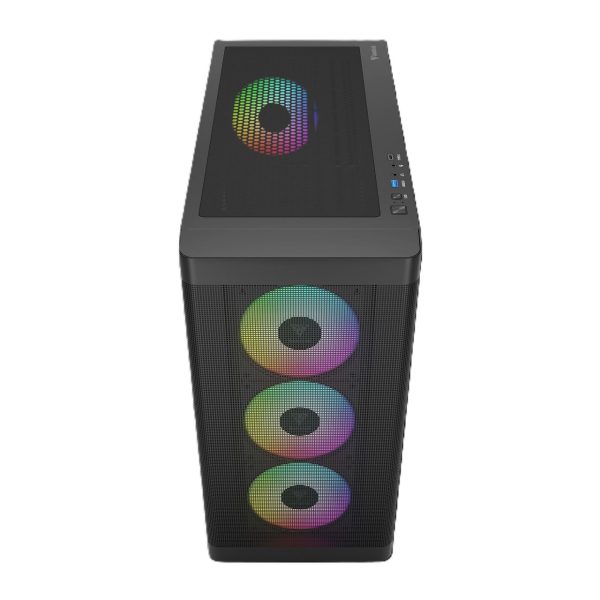 GAMDIAS ATHENA M3 - Boîtier Moyen Tour ATX - Mesh - 3 x Ventilateurs ARGB 120 mm - USB 3.0 - Noir – Image 2