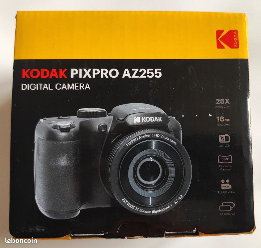 KODAK PIXPRO AZ255 - CAMERA NUMÉRIQUE - 16 MPXL CMOS - 24 MM - 4 PILES AA - SD/SDHC - BLACK -