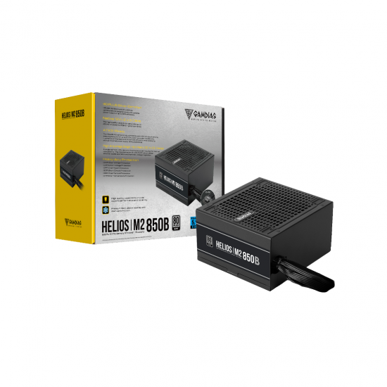 GAMDIAS HELIOS M2-850B - ALIMENTATION 850W - 80+ SILVER - SILENCIEUSE 120 MM - ATX PFC ACTIF -BLACK – Image 2