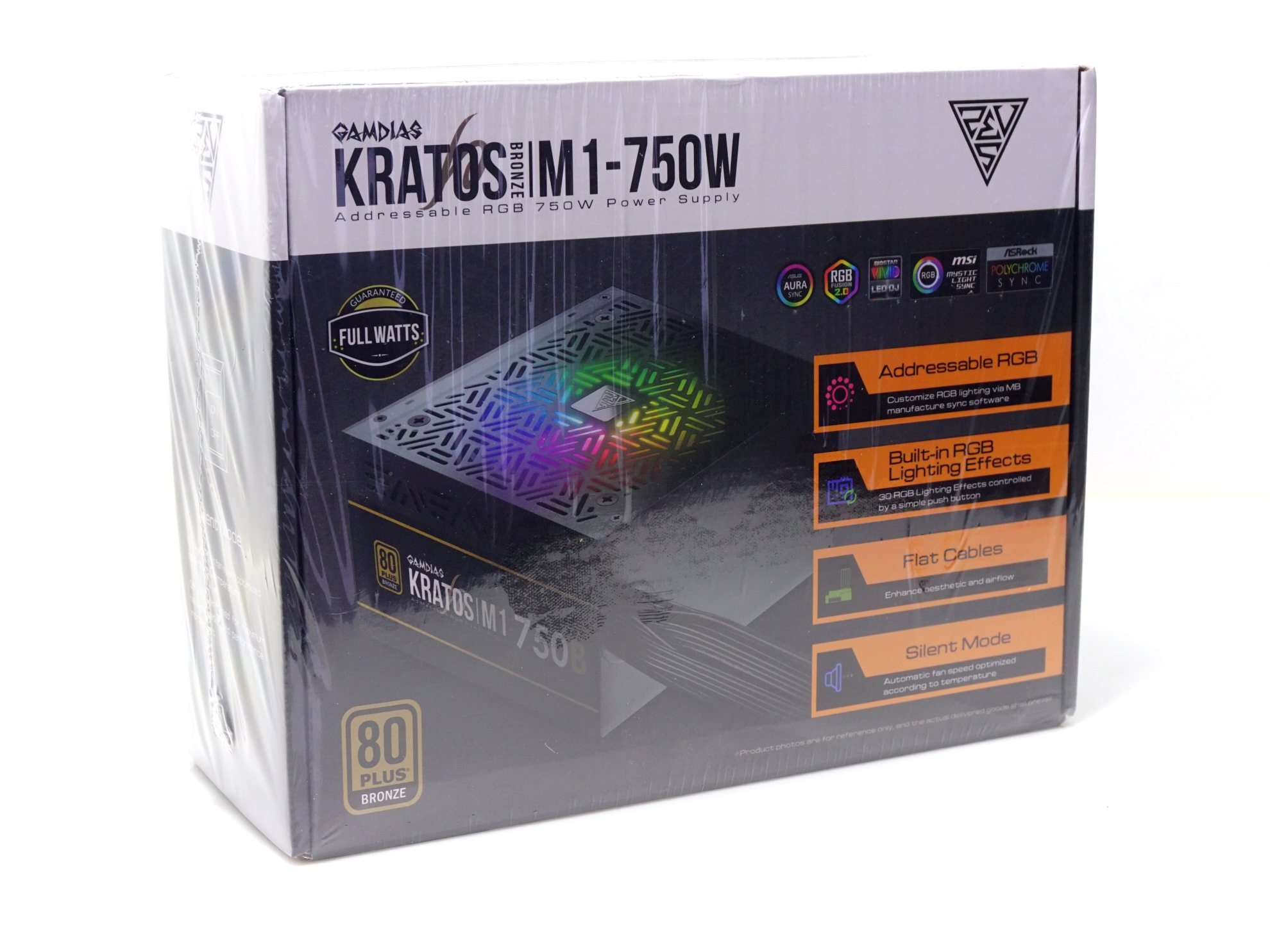 GAMDIAS KRATOS M1-750B - ALIMENTATION 750W - 80+ BRONZE - SILENCIEUSE- RGB - ATX PFC ACTIF -BLACK – Image 2