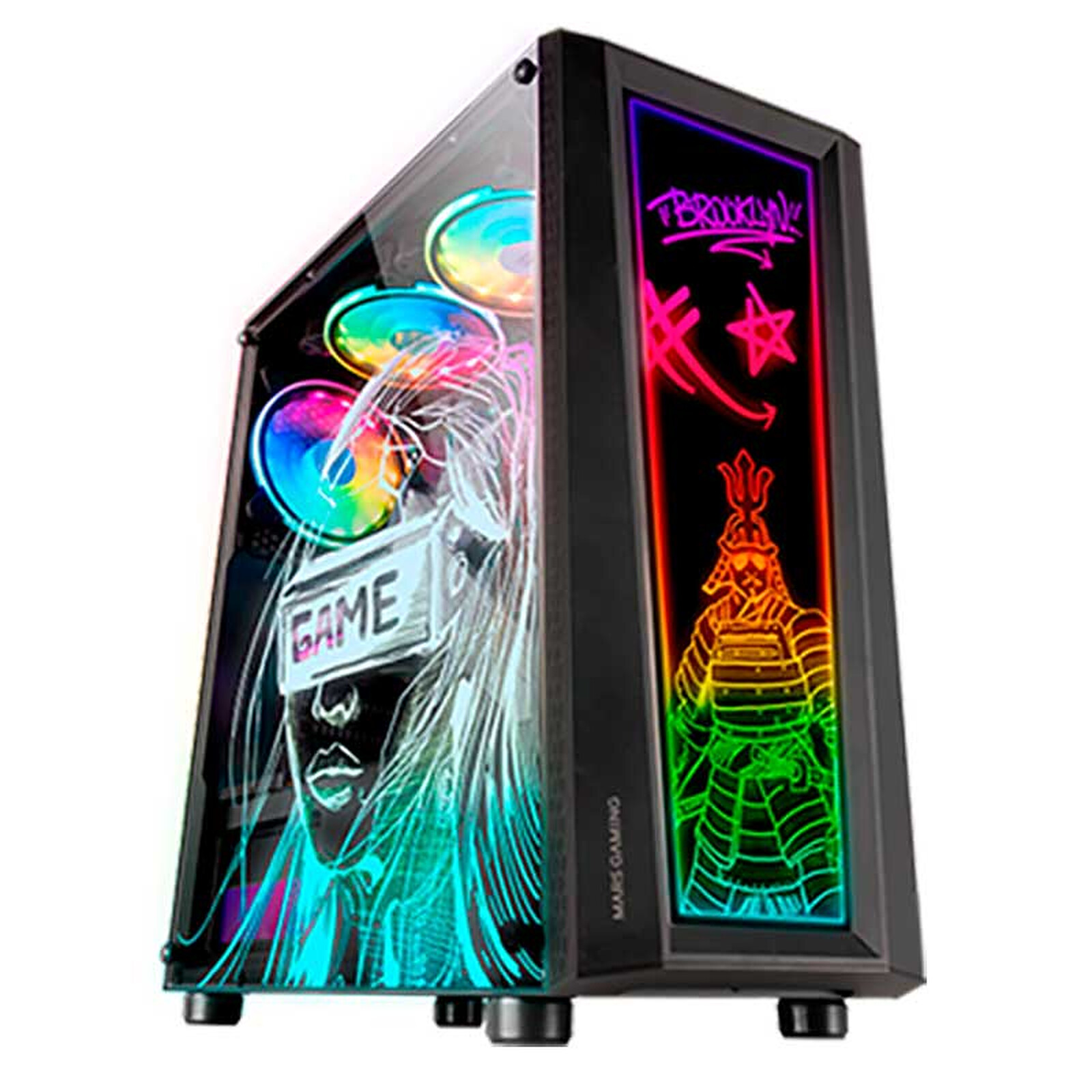 MARS GAMING MC-ART - BOÎTIER MOYEN TOUR - VERRE TREMPÉ PERSONNALISÉ - 12 LED ARGB - 309 MAX - BALCK – Image 5