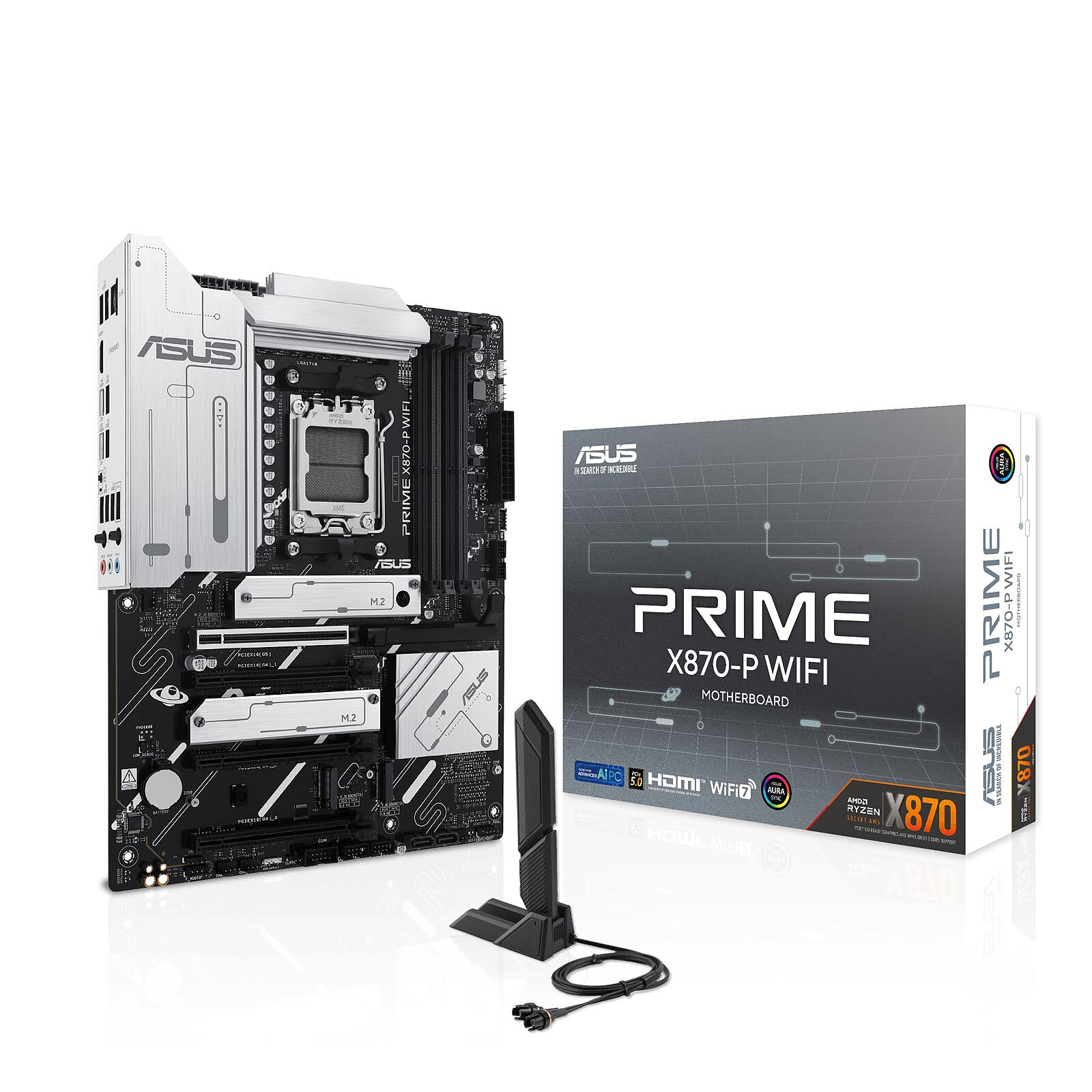 ASUS PRIME X870-P WIFI - SOCKET AM5 X870 - 4xDDR5 - M.2 PCIE 5.0 - LAN 2.5 - WI-FI 7 - BLUETOOTH 5.4