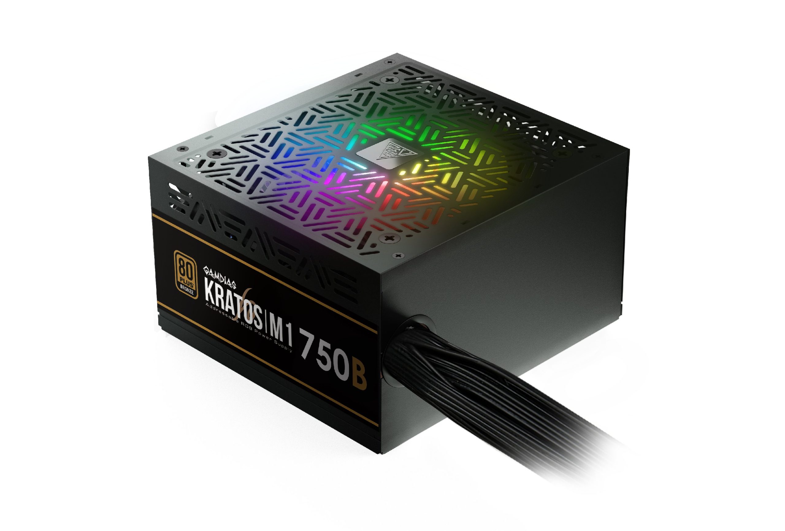 GAMDIAS KRATOS M1-750B - ALIMENTATION 750W - 80+ BRONZE - SILENCIEUSE- RGB - ATX PFC ACTIF -BLACK – Image 6