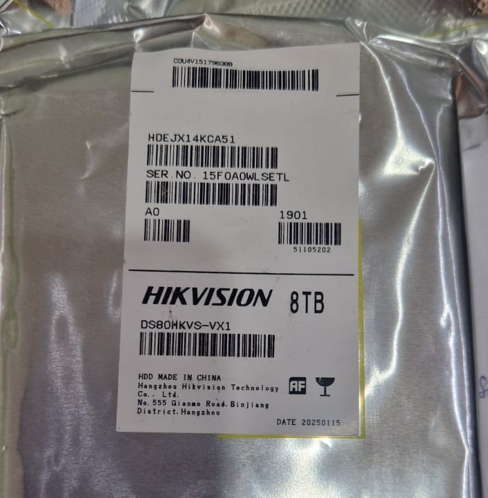 HIKVISION DS80HKVS-VX1 - DISQUE DUR 8TB - SURVEILLANCE HDD - 7200 TR/MIN - 3.5" SATA III 6 GB/S