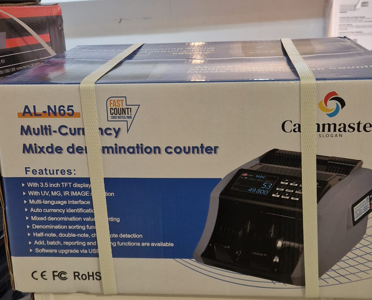 CASHMASTER COMPTEUSE DE BILLET AL-N65 - COMPTEUSE - TRIEUSE - DÉTECTUS FAUX BILLETS - LCD - BLACK