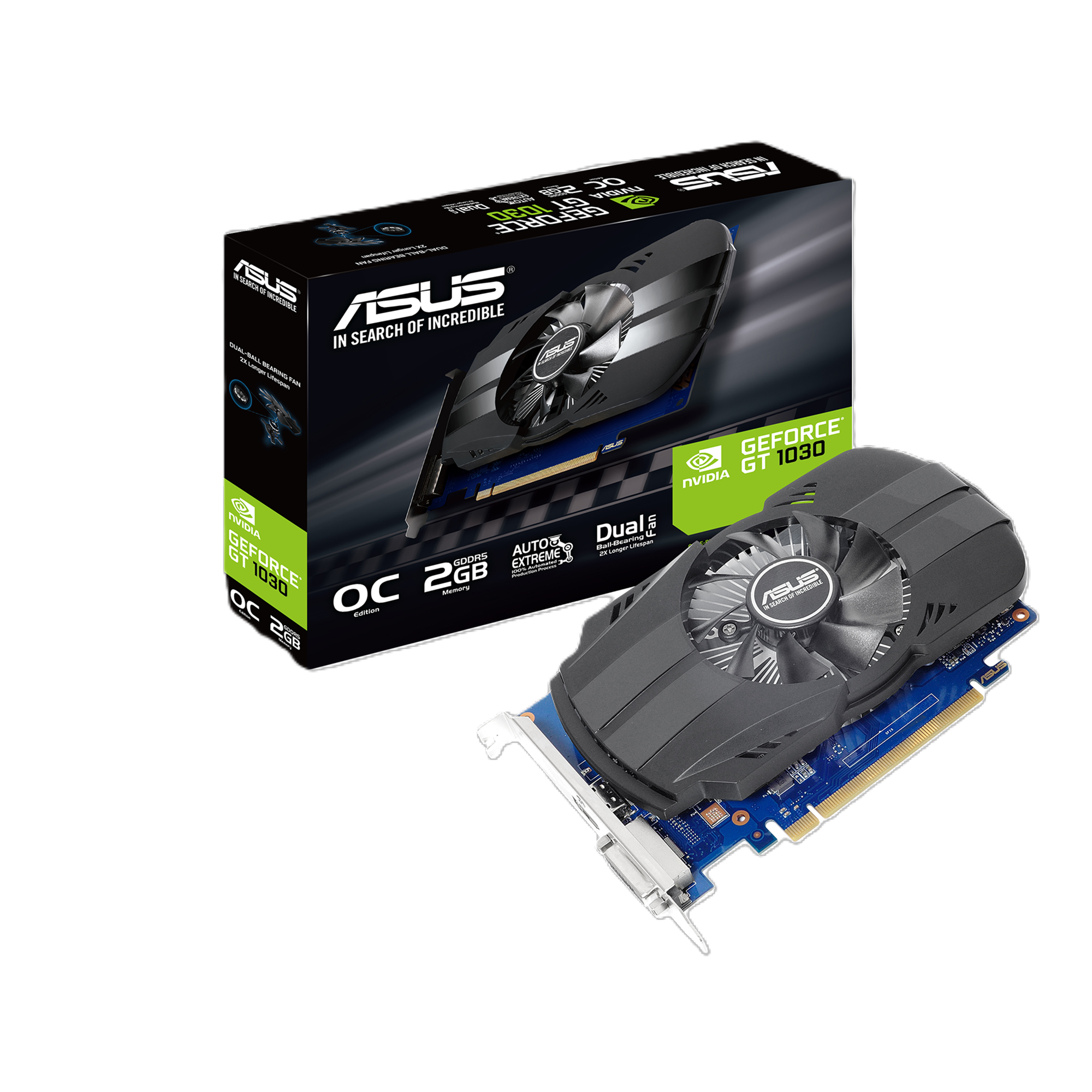 ASUS GEFORCE PH-GT 1030 - CARTE GRAPHIQUE 2GO GDDR5 - OC MOOD 1278 MHZ - HDMI 2.0 - BLACK – Image 2
