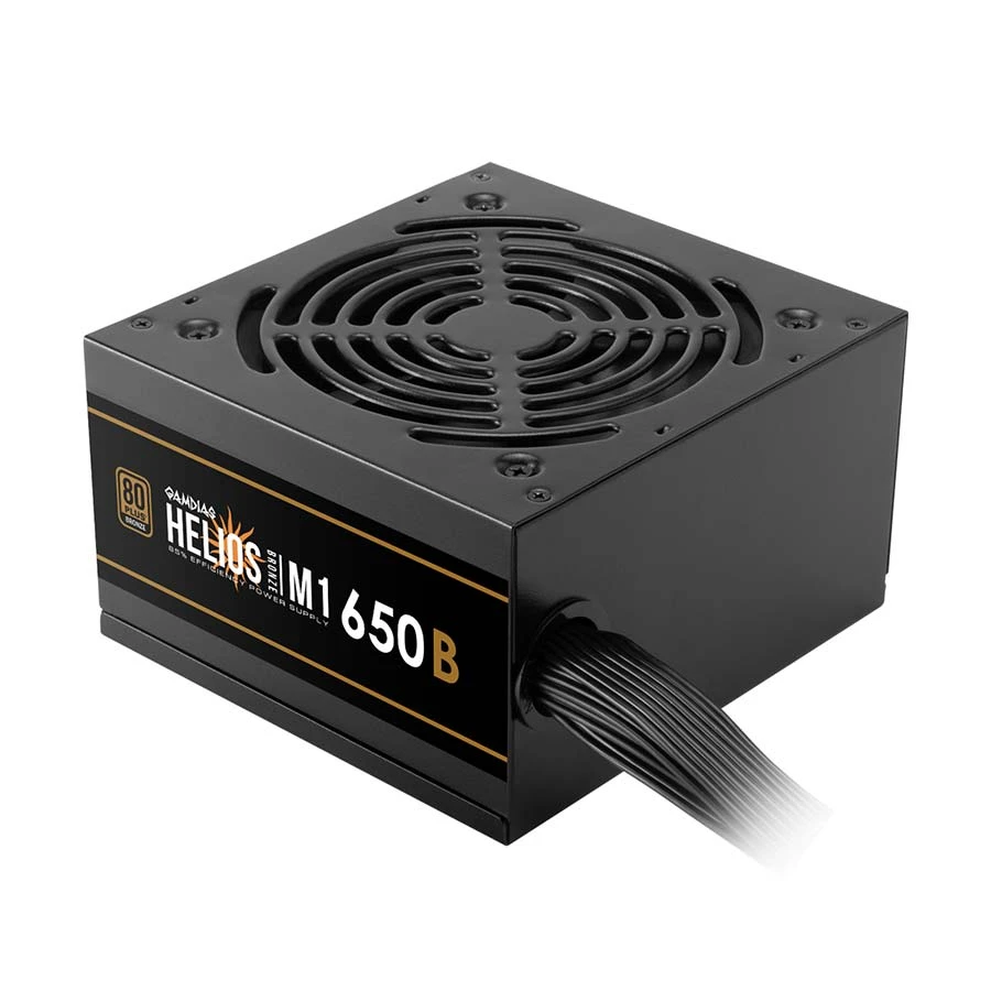 GAMDIAS HELIOS M1-650B - ALIMENTATION 650W - 80+ BRONZE - SILENCIEUSE 120 MM - ATX PFC ACTIF - BLACK – Image 4