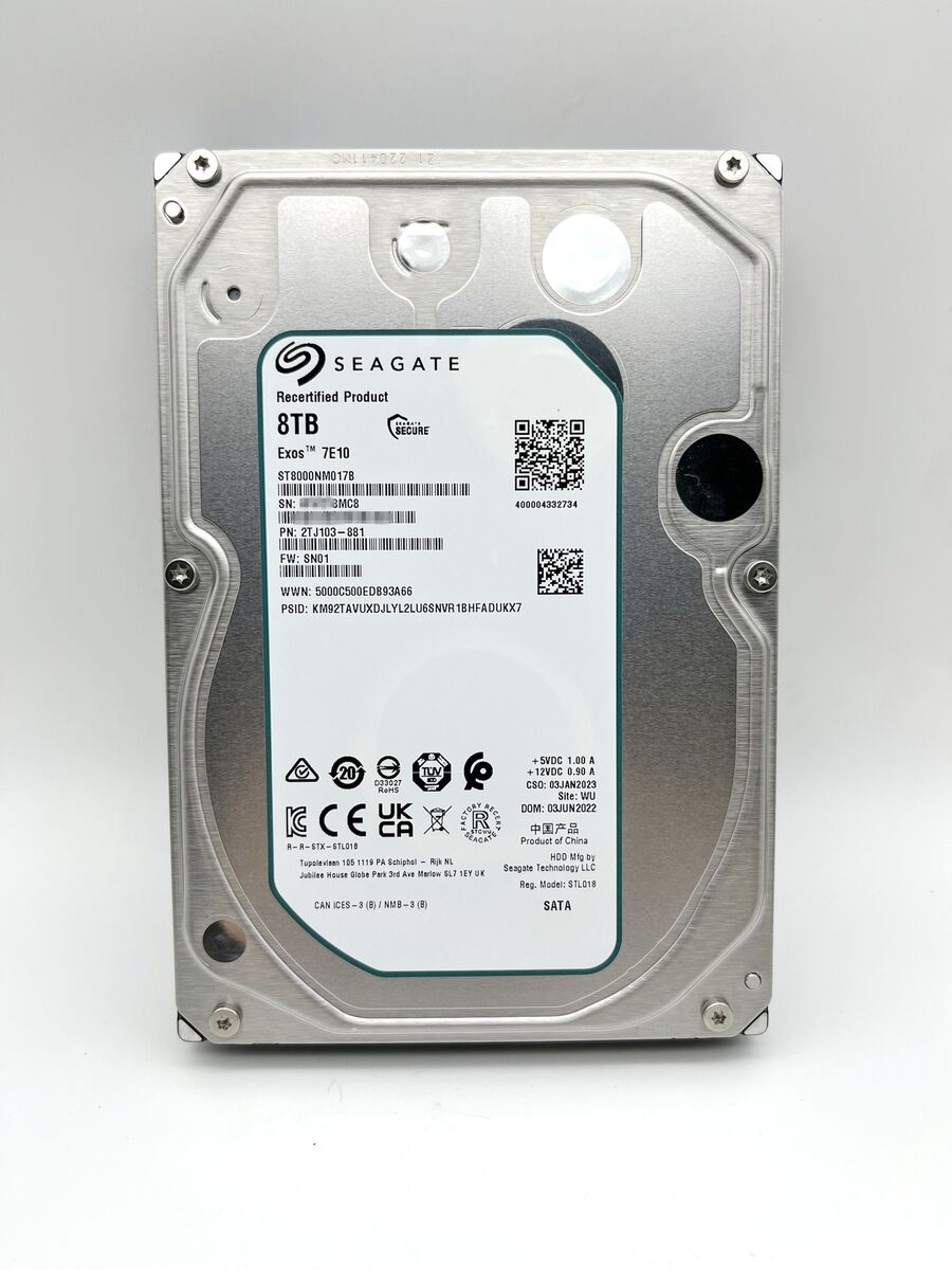 SEAGATE EXOS 7E10 8TO - DISQUE DUR 3.5 HDD - 7200 RPM - 256 MO - SAS 3.0 - 12GB/S RAID - BULK