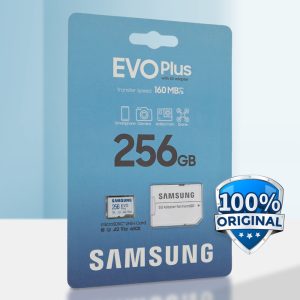 SAMSUNG EVO PLUS MICROSD 256GO + ADAPTATEUR SD - CARTE MÉMOIRE MICRO SD - VITESSE 160 MBS - V30