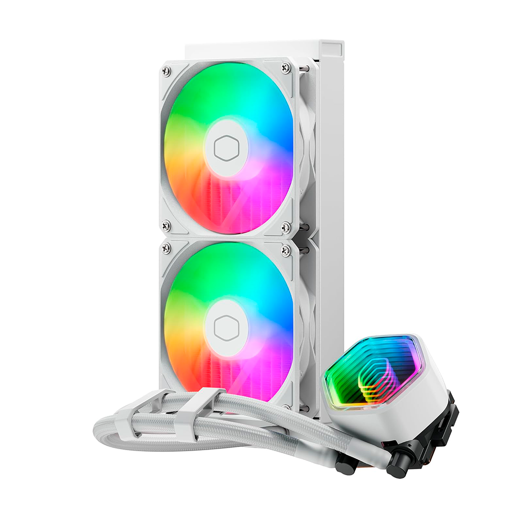 COOLER MASTER MASTERLIQUID II 240MM - WATERCOOLING CORE - RGB - INTEL & AMD - SILENCIEUX - WHITE – Image 2