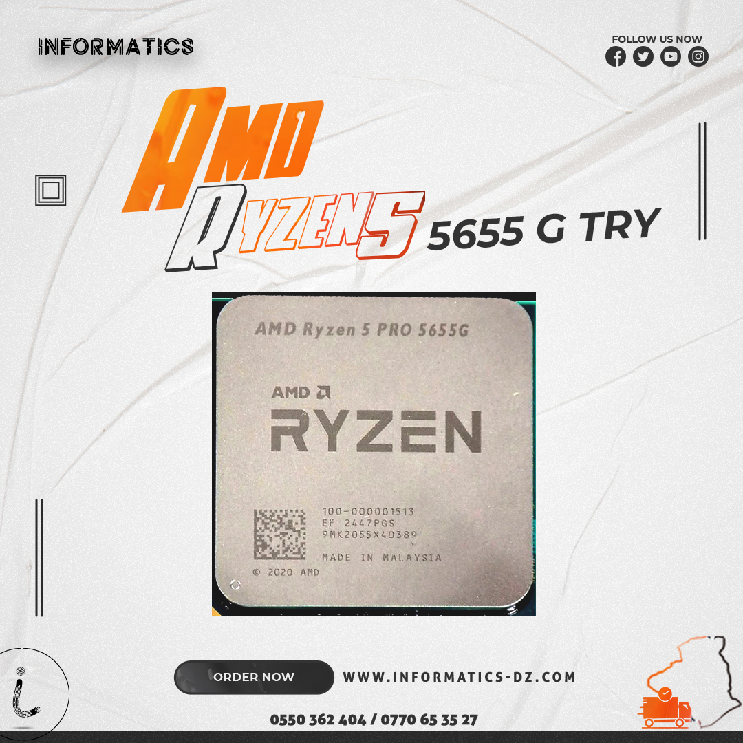 AMD RYZEN 5 PRO 5655G - AMD ZEN 3 - RADEON GPU VEGA 7 -3,9 GHz - 6 CŒURS -12 THREADS - TDP 65 W -APK