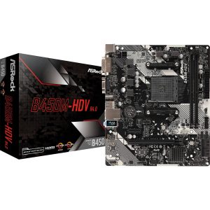 ASROCK B450M-HDV R4.0 - CARTE MÈRE MICRO-ATX - AMD SOCKET AM4 - 2XDDR4 - DUAL CHANNEL - BLACK