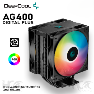 DEEPCOOL AG400 DIGITAL PLUS - AIRCOOLING 120 MM - INTEL & AMD - ARGB - ÉCRAN NUMÉRIQUE - 220W -BLACK