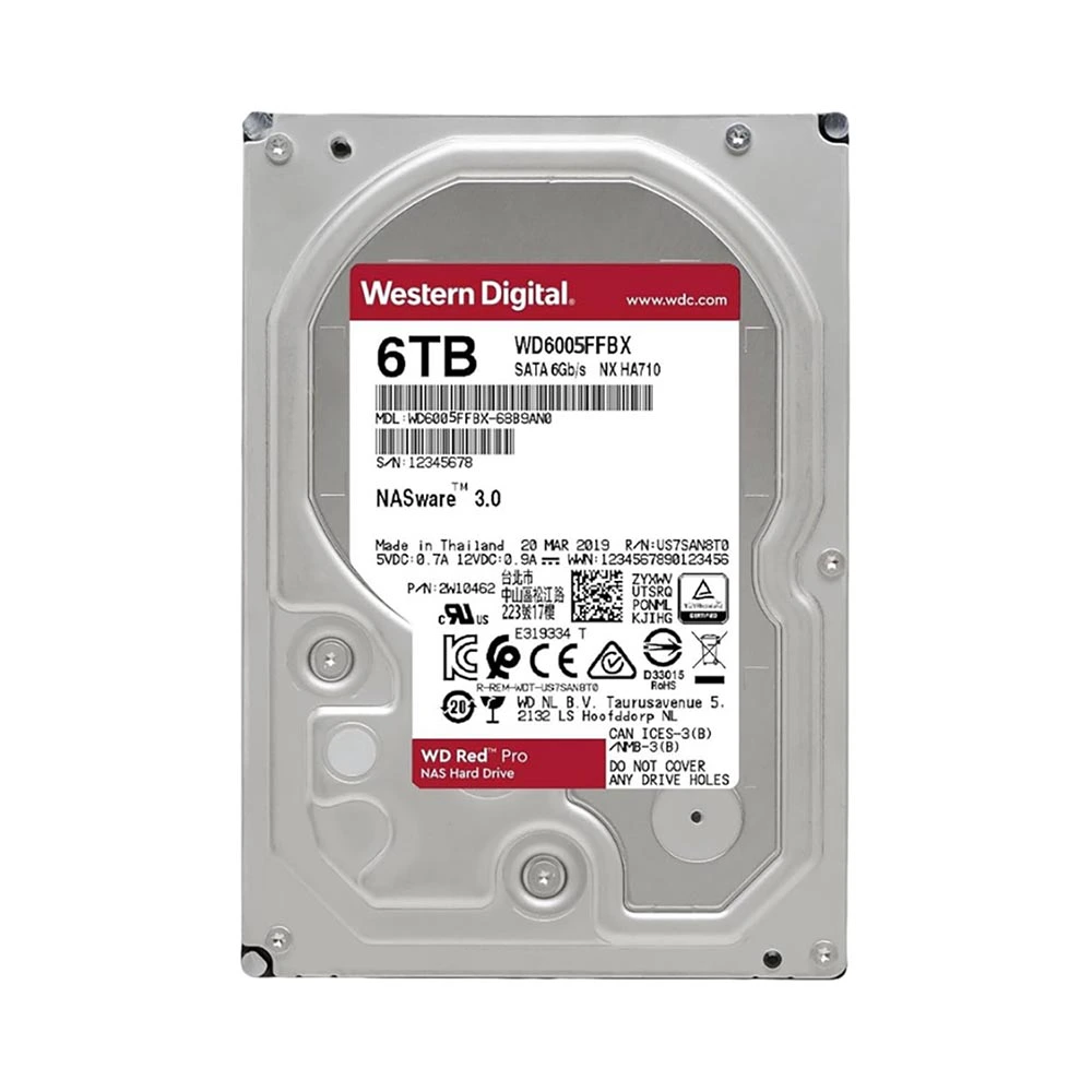 WD RED PRO NAS WARE 6 TB - DISQUE DUR HDD 3.5" - 7200 RPM - SATA 6 GB/S - 256MB CACHE - WD6005FFBX