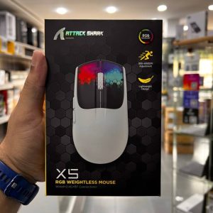 ATTACK SHARK X5 - SOURIS FILAIRE & SANS FIL - BLUETOOTH - USB 2.4G - 5 BOUTONS - 4000 DPI - RGB - BLACK