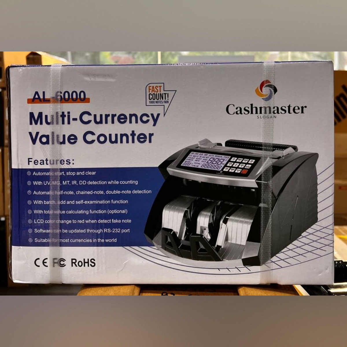 CASHMASTER COMPTEUSE DE BILLET AL-6000 - COMPTEUSE - DÉTECTUS FAUX BILLETS - ECRAN LCD - BLACK