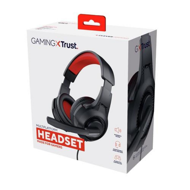 TRUST GAMING 24785 - CASQUE FILAIRE + MIC - PC, PS4, PS5, XBOX - JACK 3,5MM 2M - 20 000 HZ - BLACK
