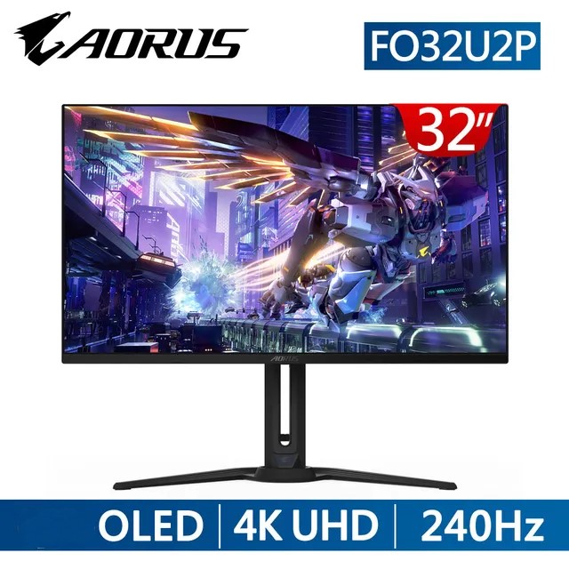 GIGABYTE AORUS FO32U2P - GAMING MONITEUR 32" 4K - OLED - 240HZ - 0.03MS - HDR400 -PIVOT - RGB -BLACK