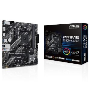 ASUS PRIME B550M-K ARGB - CARTE MÈRE MICRO-ATX - SOCKET AM4 - 2XDDR4 - M.2 PCIE 4.0 - SATA - BLACK