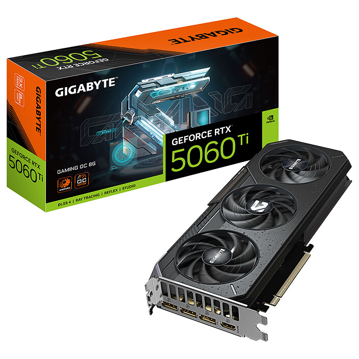 GIGABYTE GEFORCE RTX 5060 TI GAMING OC - CARTE GRAPHIQUE 8GB GDDR7 - DLSS 4 - RAY TRACING - BLACK
