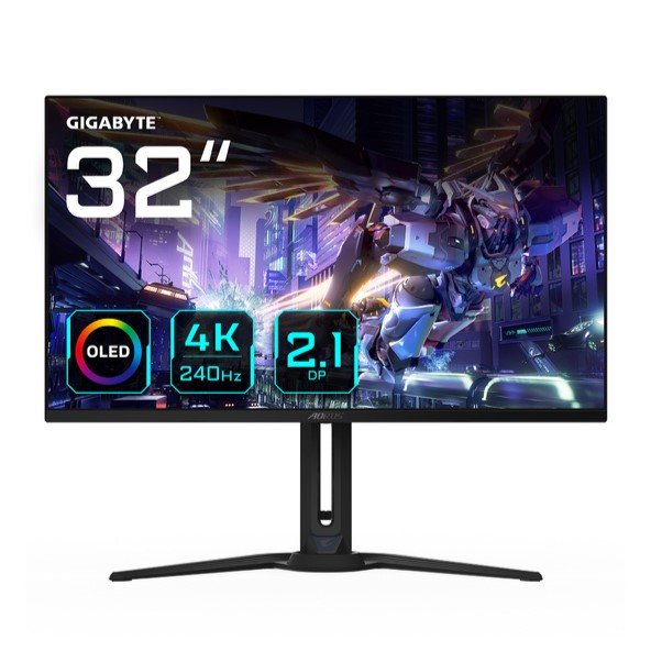 GIGABYTE AORUS FO32U2P - GAMING MONITEUR 32" 4K - OLED - 240HZ - 0.03MS - HDR400 -PIVOT - RGB -BLACK – Image 2