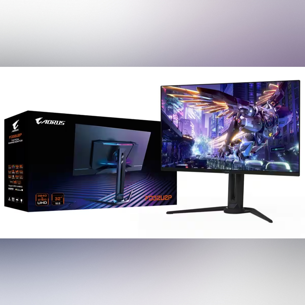 GIGABYTE AORUS FO32U2P - GAMING MONITEUR 32" 4K - OLED - 240HZ - 0.03MS - HDR400 -PIVOT - RGB -BLACK – Image 5