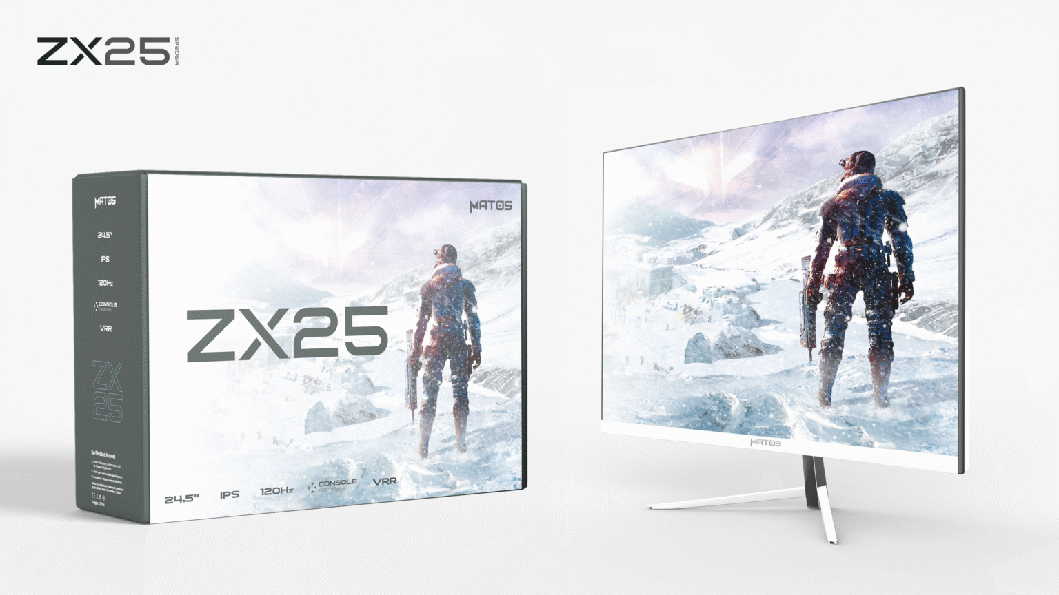 ECRAN MATOS ZX25 - GAMING 120HZ FHD - FAST IPS - 1MS - PC & CONSOLE - G-SYNC - VRR & ALLM - BLACK