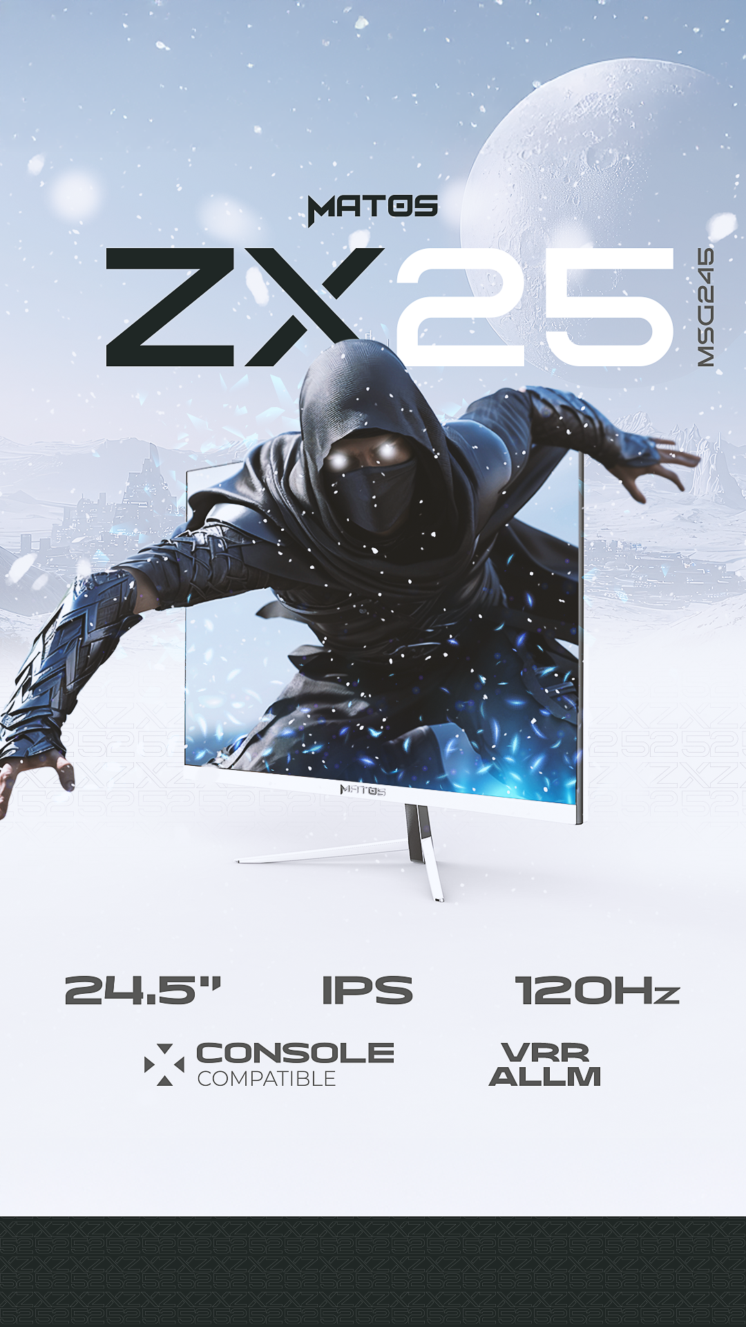 ECRAN MATOS ZX25 - GAMING 120HZ FHD - FAST IPS - 1MS - PC & CONSOLE - G-SYNC - VRR & ALLM - BLACK – Image 5