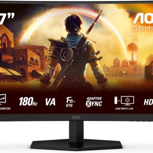 ÉCRAN AOC C27G42E - 27" POUCES - FHD CURVED - 180HZ - 0.5MS - DALL IPS - HDR- ADAPTIVE SYNC - NOIR