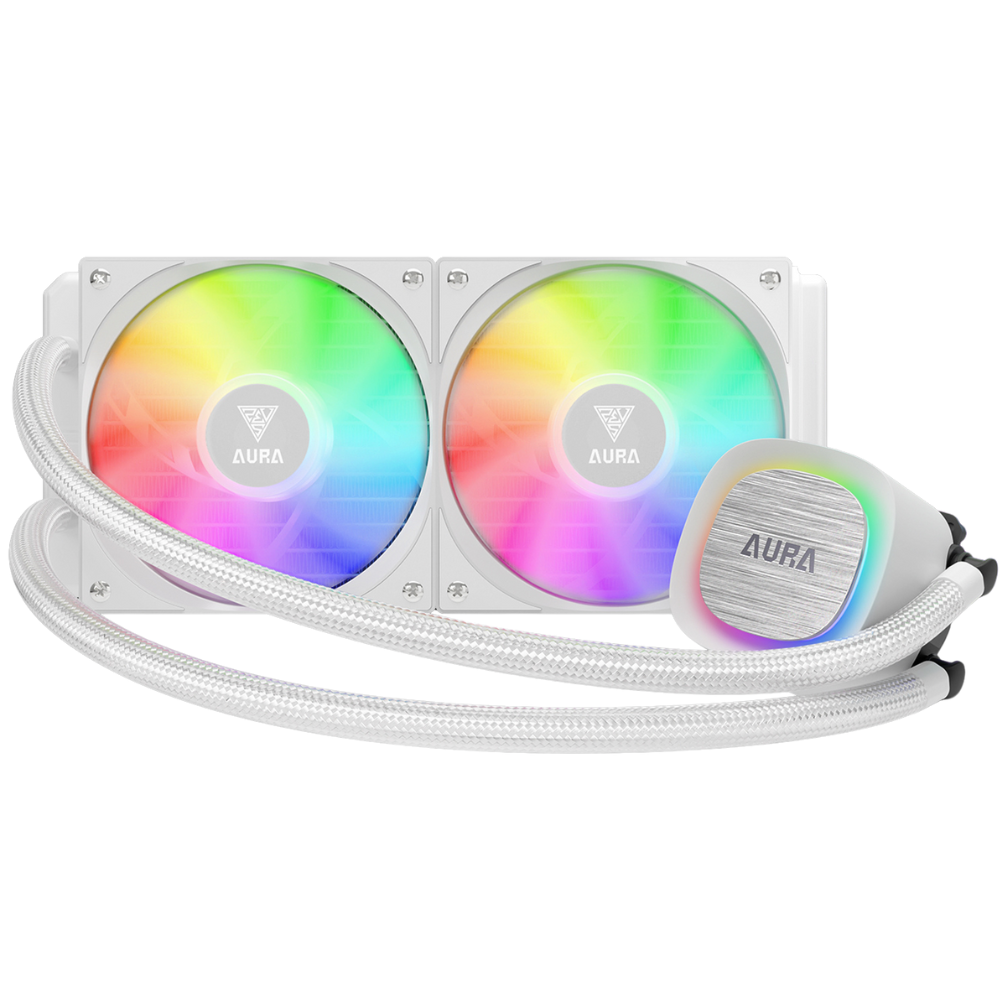 GAMDIAS AURA GL240 V2 - WATER COOLING 240MM -2 X FANS ARGB - PERFORMANCE - INTEL & AMD - WHITE – Image 4