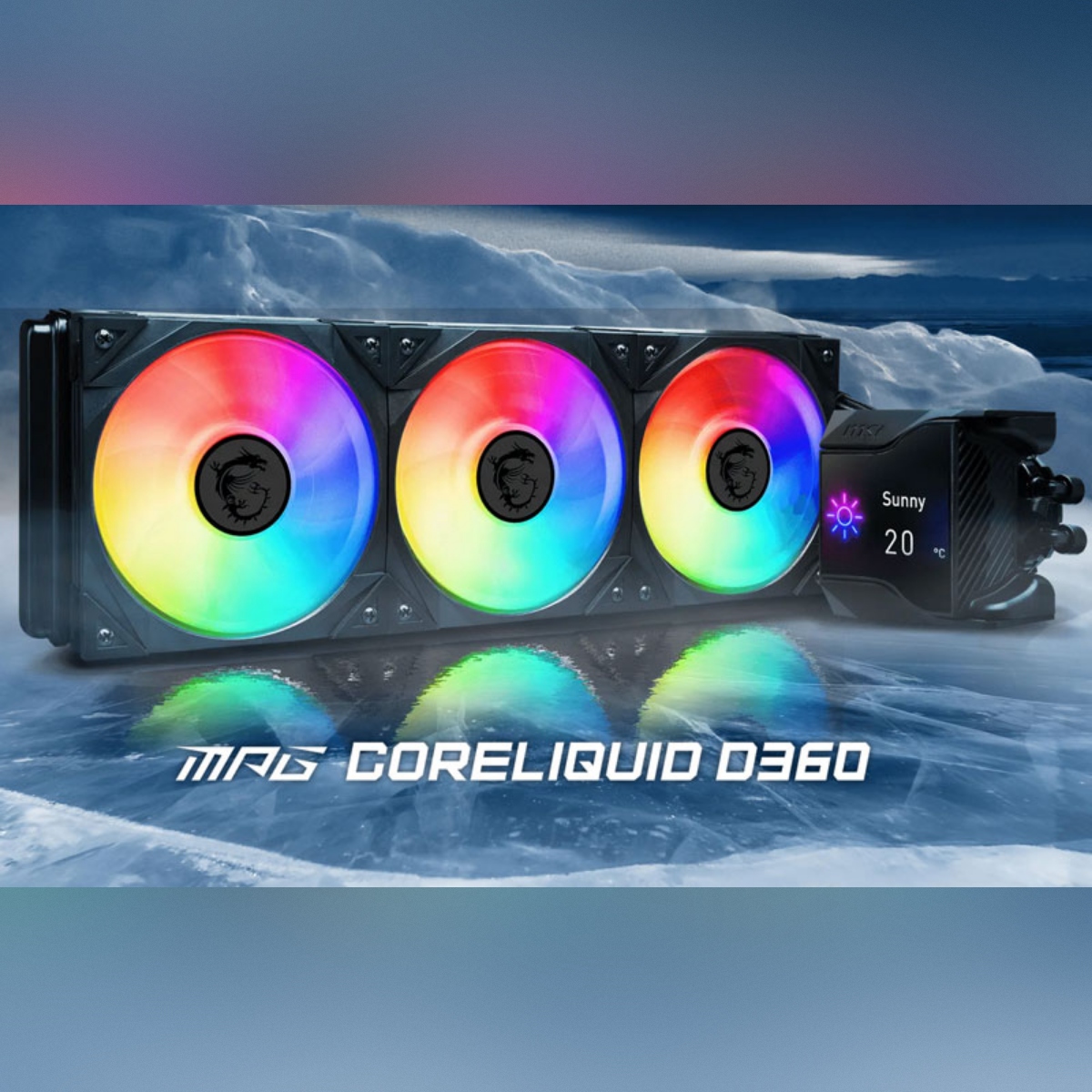 MSI MPG CORELIQUID D360 - WATER COOLING 360MM - ÉCRAN LCD - HAUTE PERFORMANCE - INTEL & AMD - BLACK – Image 2