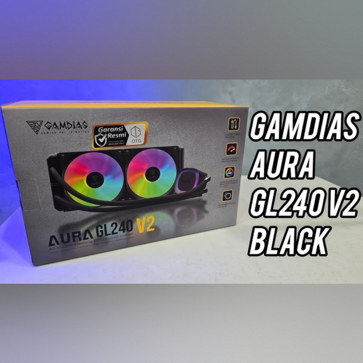 GAMDIAS AURA GL240 V2 - WATER COOLING 240MM -2 X FANS ARGB - PERFORMANCE - INTEL & AMD - BLACK – Image 4