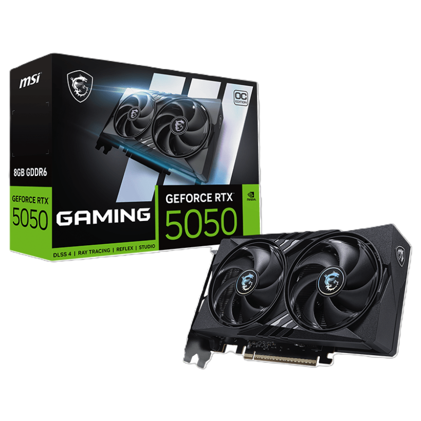 MSI GEFORCE RTX 5050 GAMING OC 8G - CARTE GRAPHIQUE - GDDR6 4K - RAY TRACING - HDMI/DP - BLACK