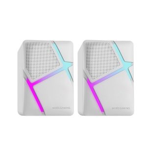 MARS GAMING MS-H - SPEAKER PC 10W - COMPACTES - jack 3,5 mm - MUSIC & GAMING - RVB LIGHTNING - WHITE