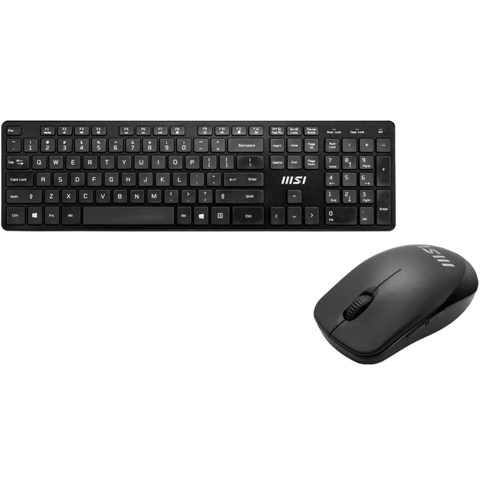 MSI COMBO CLAVIER + SOURIS SANS FIL - RF1430 - AZERTY - USB-A - 100% AVEC PAVÉ NUMÉRIQUE - BLACK