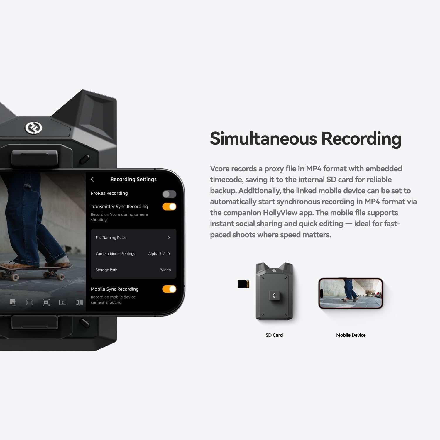 HOLLYLAND VCORE WIRELESS HDMI VIDEO TRANSMISSION SYSTEM - 4K 30FPS - FAIBLE LATENCE - BATTERIE - BALACK – Image 4