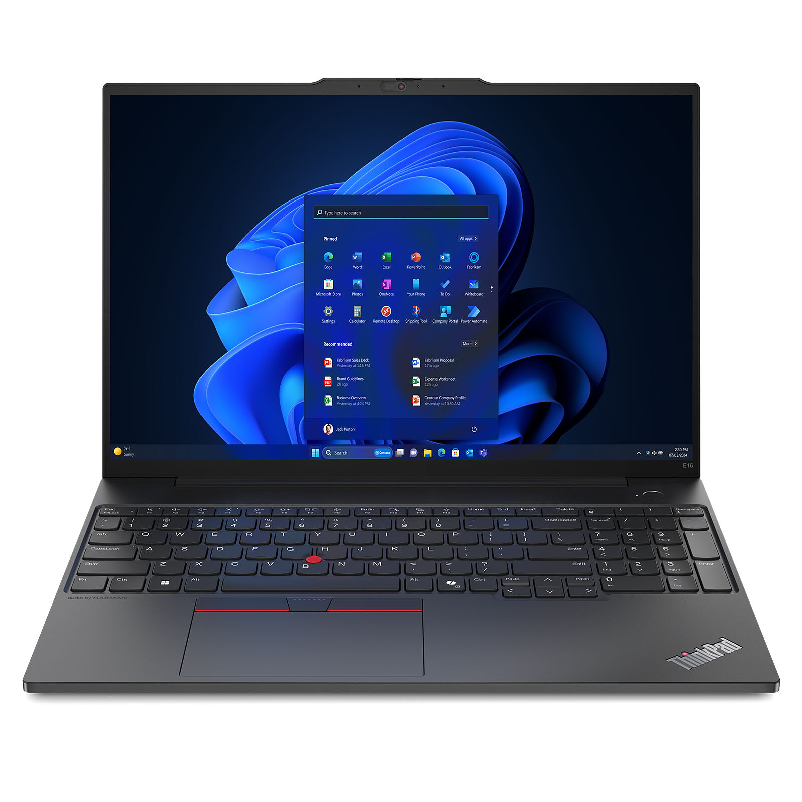 LENOVO THINKPAD E16 GEN 1 - ULTRA 5 125U - 16GO DDR5 - 512 SSD - 16" WUXGA - RÉTROÉCLAIRE - BLACK
