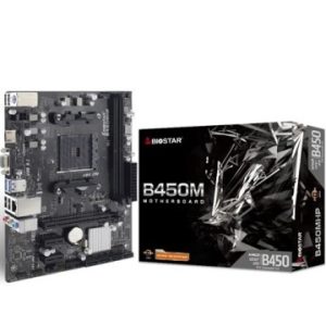 BIOSTAR B450M MOTHERBOARD - AM4 DDR4 3200 OC - AMD B450 - USB 3.2 - MICRO ATX - 2 MÉMOIRE SLOT -