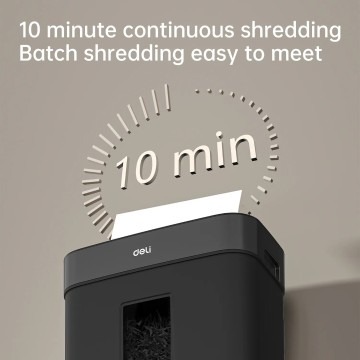 DESTRUCTEUR DOCUMENTS DELI ET023 - 15 LITRES - COUPE CROISÉE - MANUEL & AUTO - 8 SHEETS - BLACK – Image 5