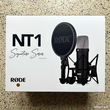 RODE NT1 SIGNATURE SERIES - MICROPHONE À CONDENSATEUR - 20KHZ - XLR - HIGH QUALITY - HOME STUDIO - POP FILTER - BLACK