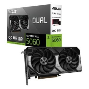ASUS DUAL GEFORCE RTX 5060 OC EDITION - 8G GDDR7 - DLSS 4 - RAY TRACING - HDMI/DP - 2 X FANS - BLACK