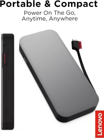 LENOVO GO POWER BANK PORTABLE 20000 MAH - USB-C 65 W - 3 APPAREILS - SMARTPHONES & LAPTOP - SUPER FAST – Image 2