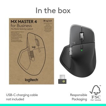 LOGITECH MX MASTER 4 FOR BUSINESS - SOURIS SANS FIL - ERGONOMIQUE AVANCÉEP PRO - 8 BOUTONS GRIS