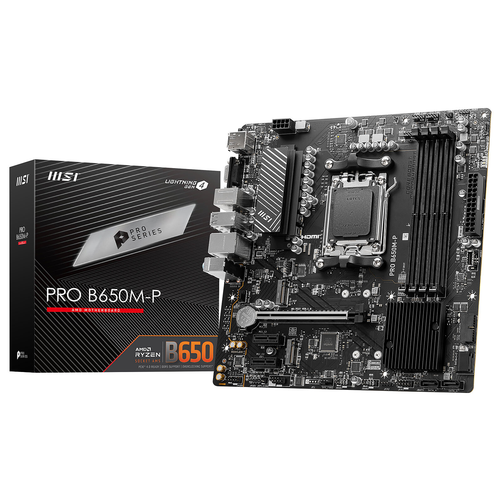 MSI PRO B650M-P - CARTE MÈRE MICRO-ATX - SOCKET AM5 - CHIPSET AMD B650 - DDR5 - M.2 - PCI EXPRESS - BLACK