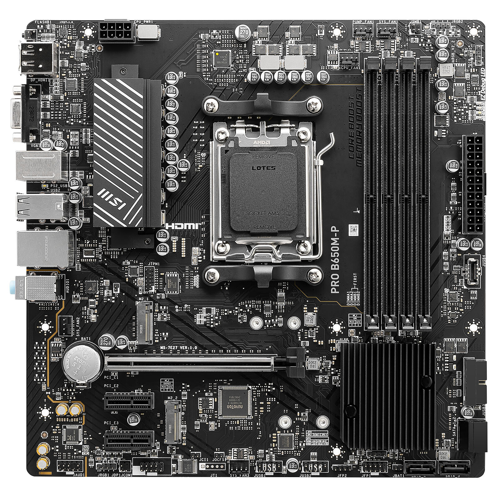 MSI PRO B650M-P - CARTE MÈRE MICRO-ATX - SOCKET AM5 - CHIPSET AMD B650 - DDR5 - M.2 - PCI EXPRESS - BLACK – Image 2