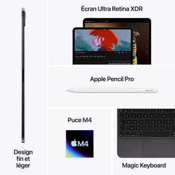APPLE IPAD PRO M4 2024 - 1TB - CELLULAR 5G + WIFI - 11" ULTRA RETINA OLED -12 MPXL 4K - SCELLÉ - SILVER – Image 4